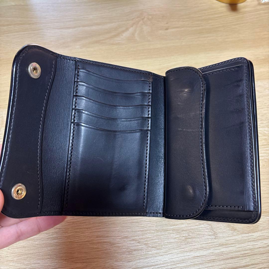 WILD SWANS バーン　三つ折り財布 ブラック