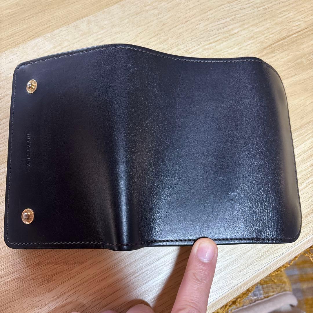 WILD SWANS バーン　三つ折り財布 ブラック