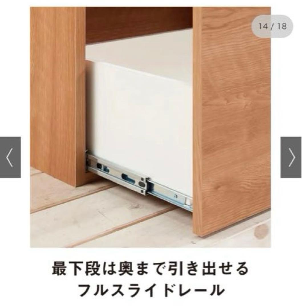 【セット商品】組立不要 スライドテーブル付きキッチン収納 ゴミ箱付（小）