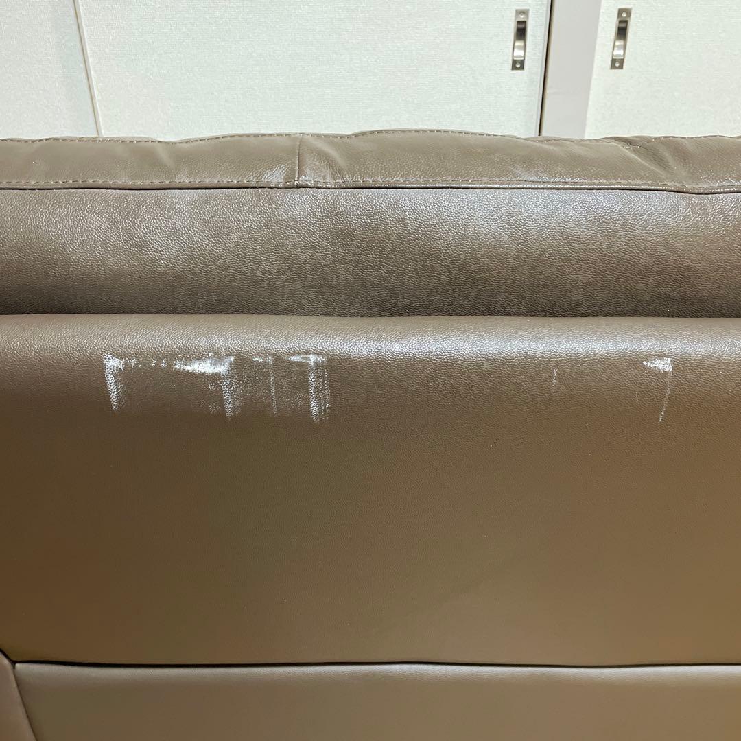 3人掛けソファー ダークブラウン 合皮