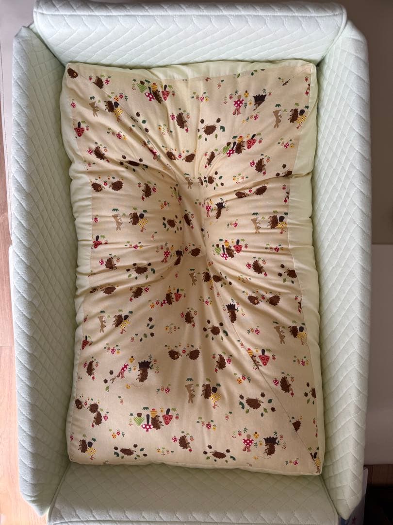 トコちゃんベルトの青葉　天使の寝床　ベビー布団セット ミントグリーン 花柄