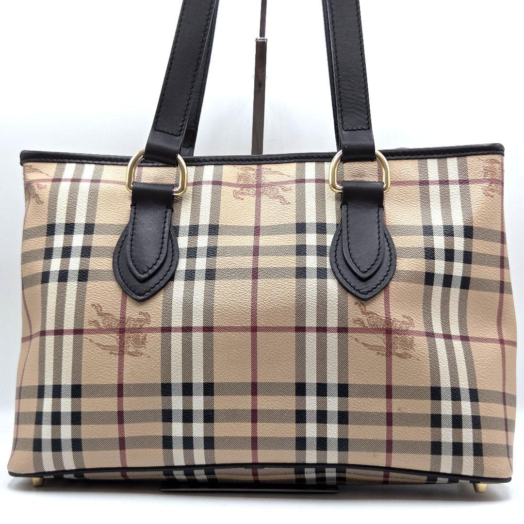 BURBERRY 近年モデル トートバッグ ノバチェック シャドーホース PVC