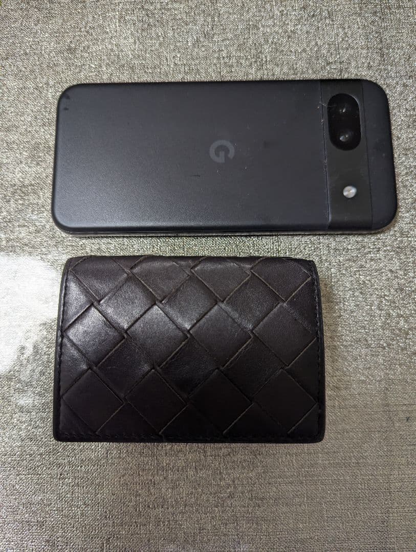 BOTTEGA VENETA イントレチャート 三つ折り財布 茶×ターコイズ