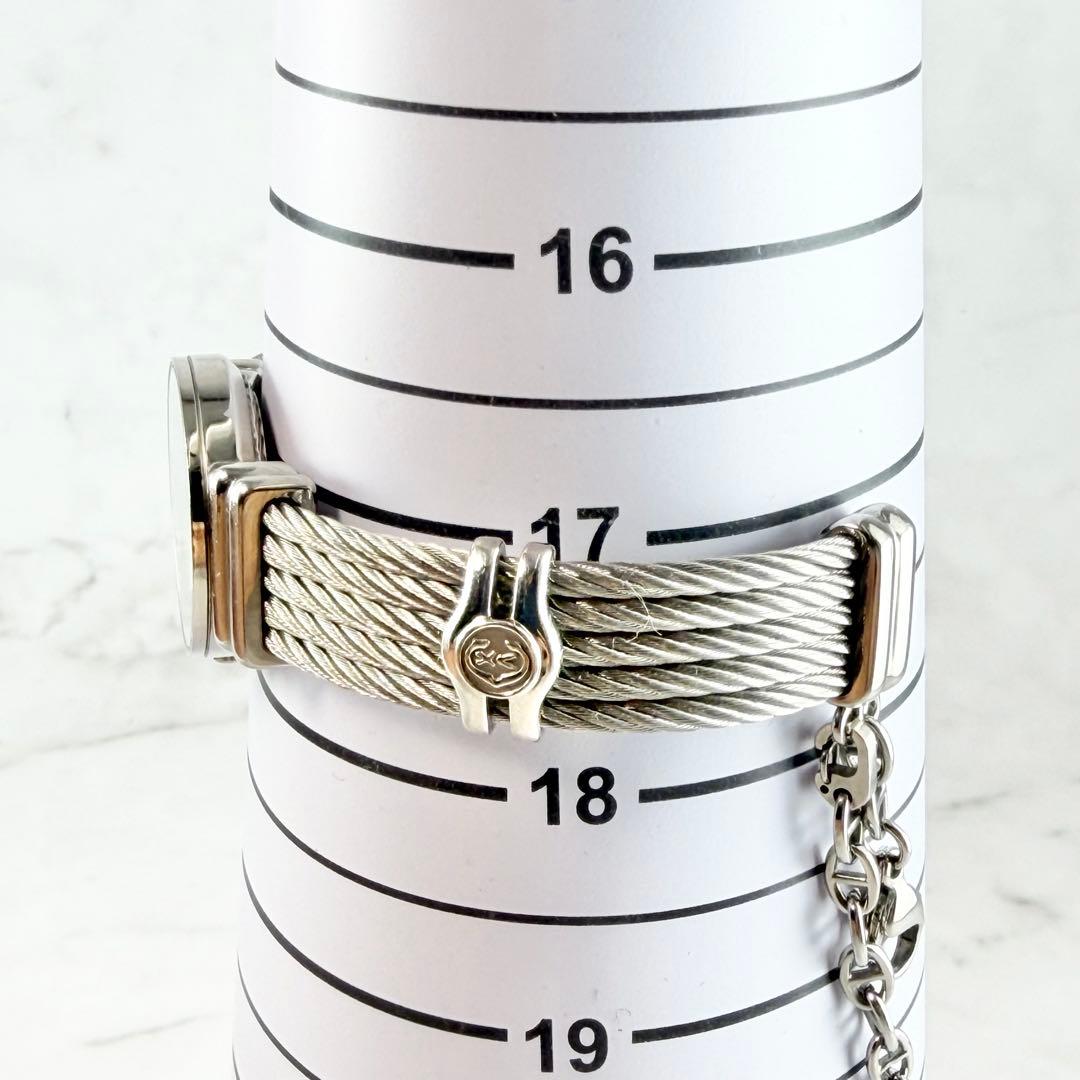 【新品電池】 美品 シャリオール サントロペ 8Pダイヤ ピンクシェル文字盤