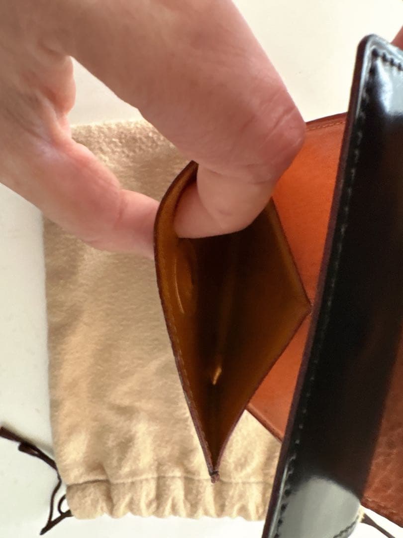 GANZO 六本木限定 シェルコードバン クロスマチ グリーン コンパクト