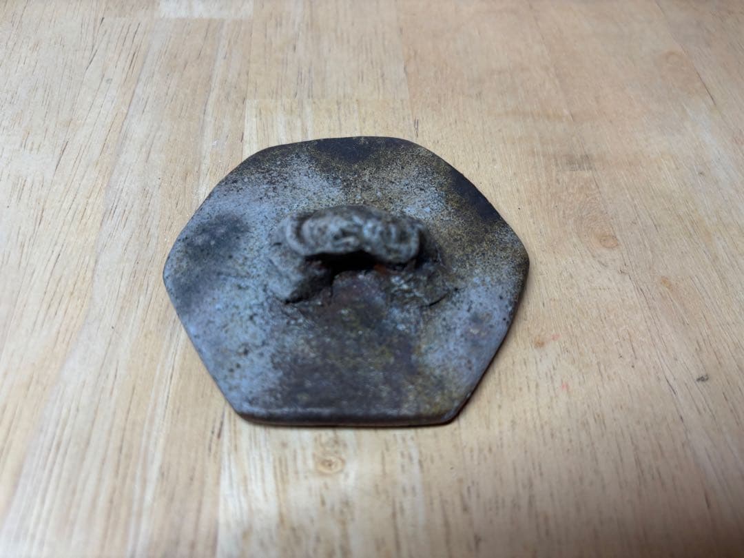 ㊿備前焼 宝瓶 登り窯 蟹 かに カニ 6角 手びねり 急須