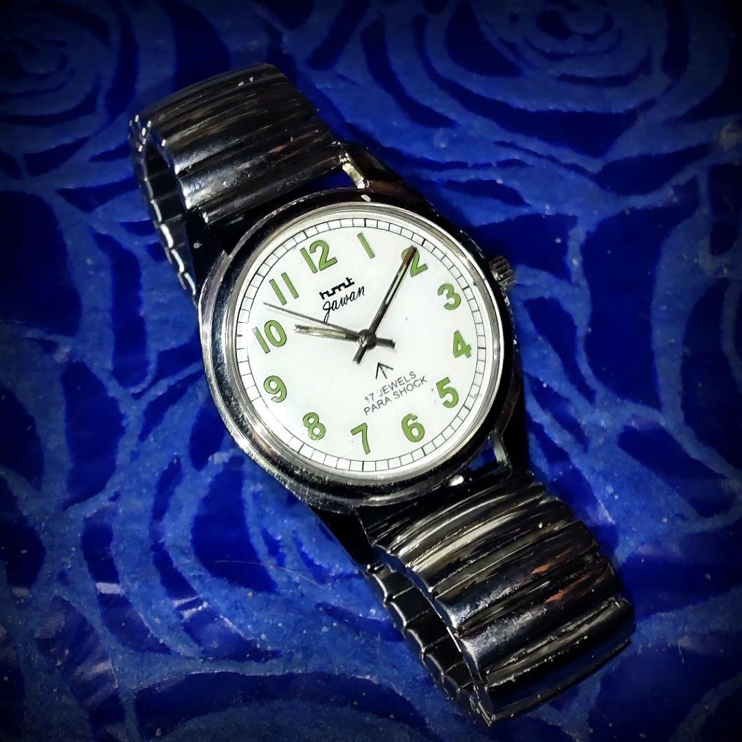 hmt英国軍用機械式手巻き腕時計希少ブロードアローモデル＆ヴィンテージ蛇腹バンド