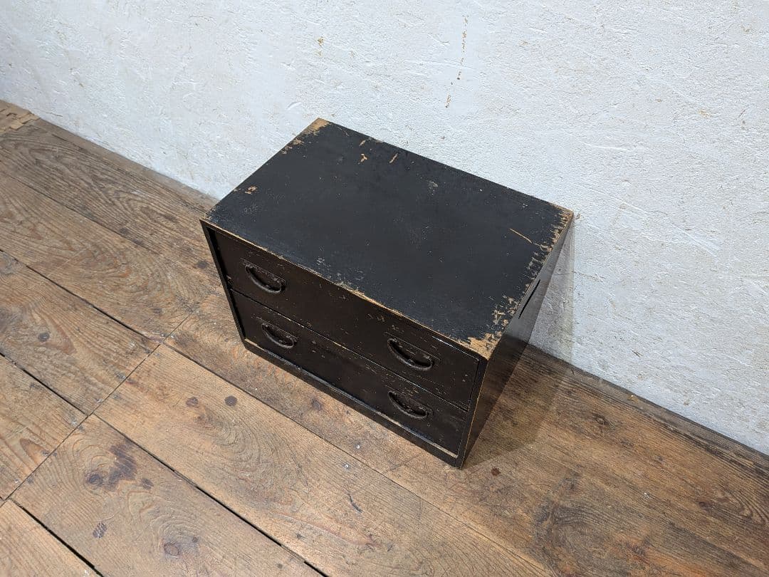 1112 アンティーク　無骨な小箪笥　収納棚　引き出し　陳列台　ケース　レトロ
