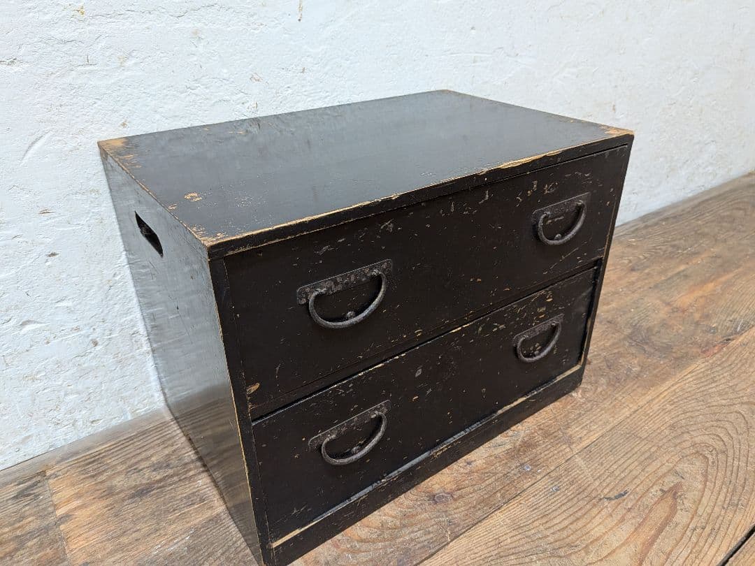 1112 アンティーク　無骨な小箪笥　収納棚　引き出し　陳列台　ケース　レトロ