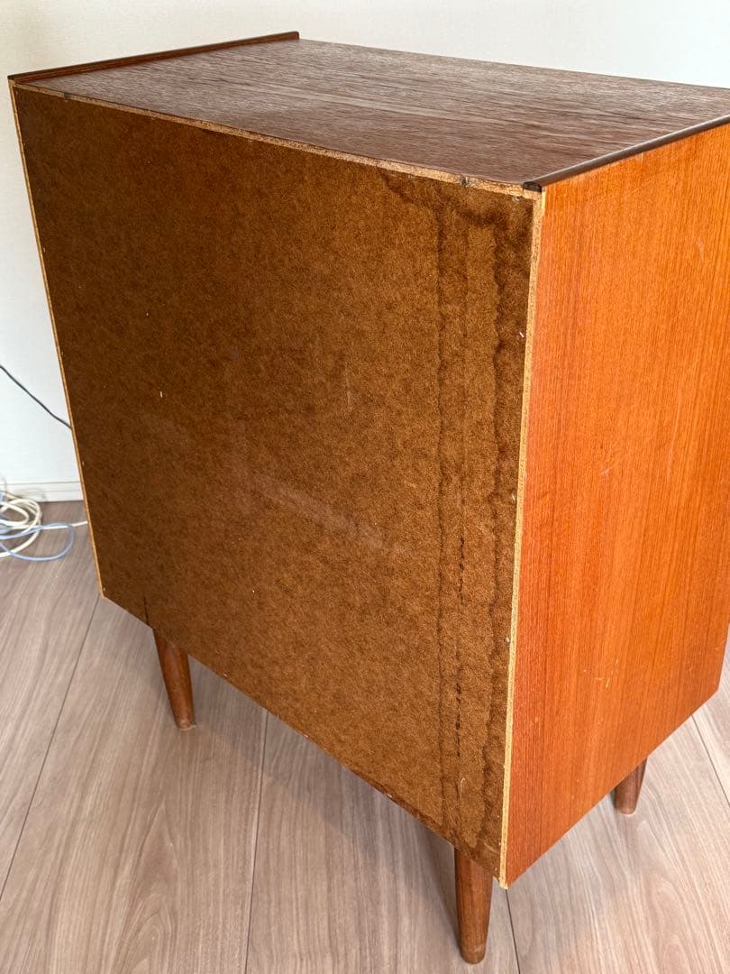 ミッドセンチュリー木製タンス 5引き出し 鍵付き