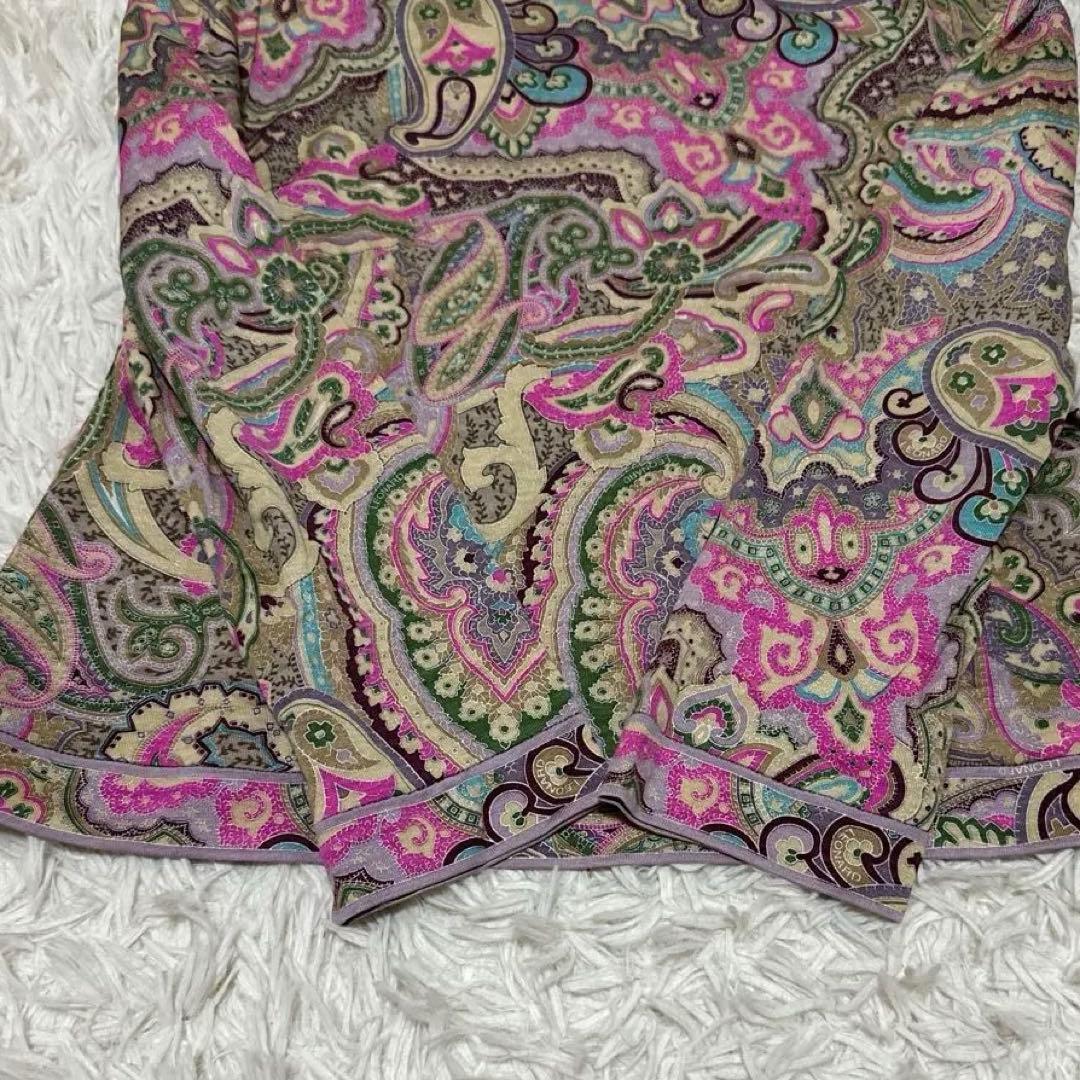 LEONARD FASHION ペイズリー柄 タートル 長袖 カットソー L