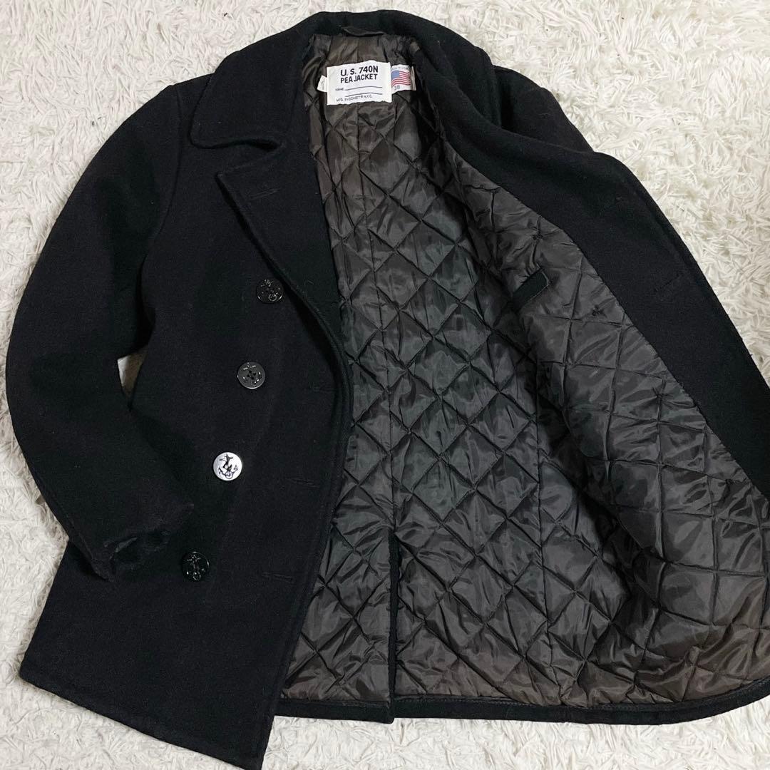 美品◎SCHOTT Pコート USA製 メンズ 黒 アウター 38 ショット