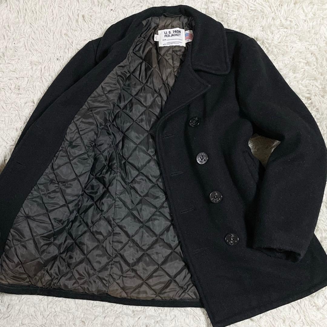 美品◎SCHOTT Pコート USA製 メンズ 黒 アウター 38 ショット