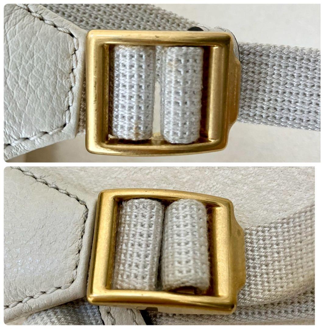 グッチ リュックサック バックパック レザー ロゴ シェリーライン オフホワイト