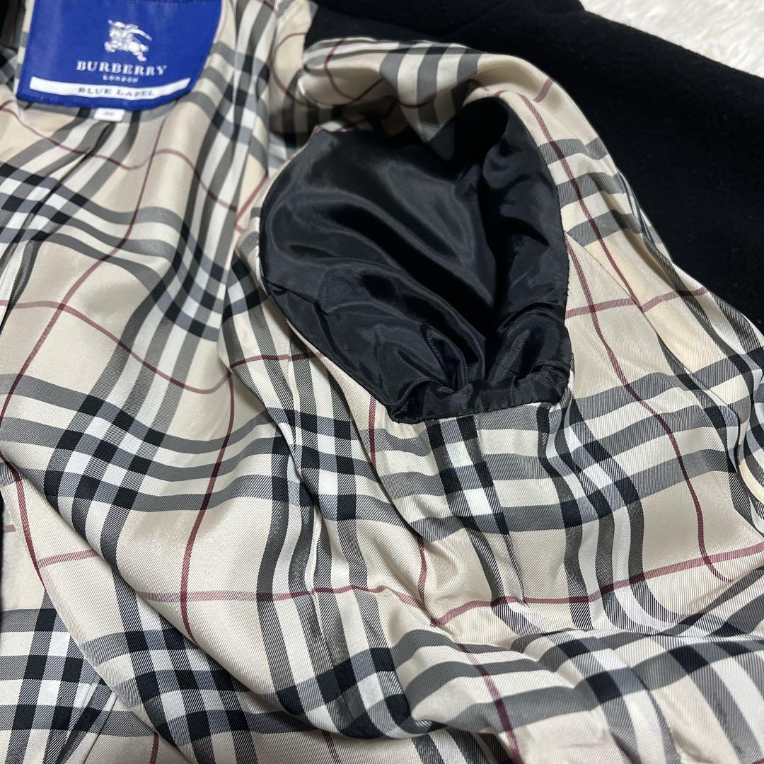 【美品】BURBERRY LONDON ブルーレーベル Pコート ブラック