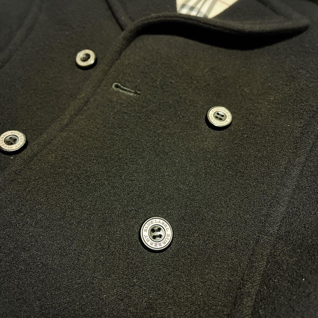 【美品】BURBERRY LONDON ブルーレーベル Pコート ブラック