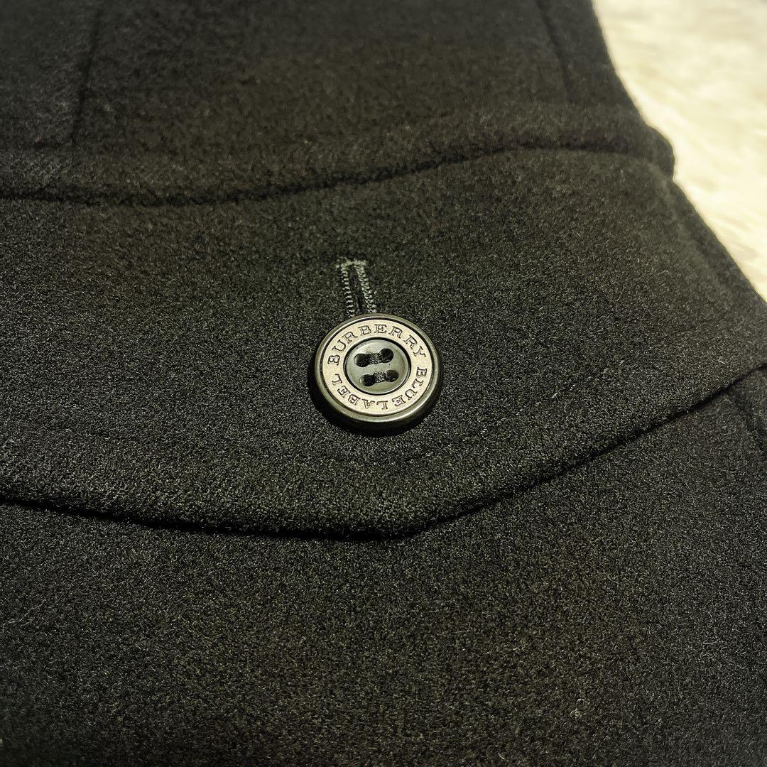 【美品】BURBERRY LONDON ブルーレーベル Pコート ブラック