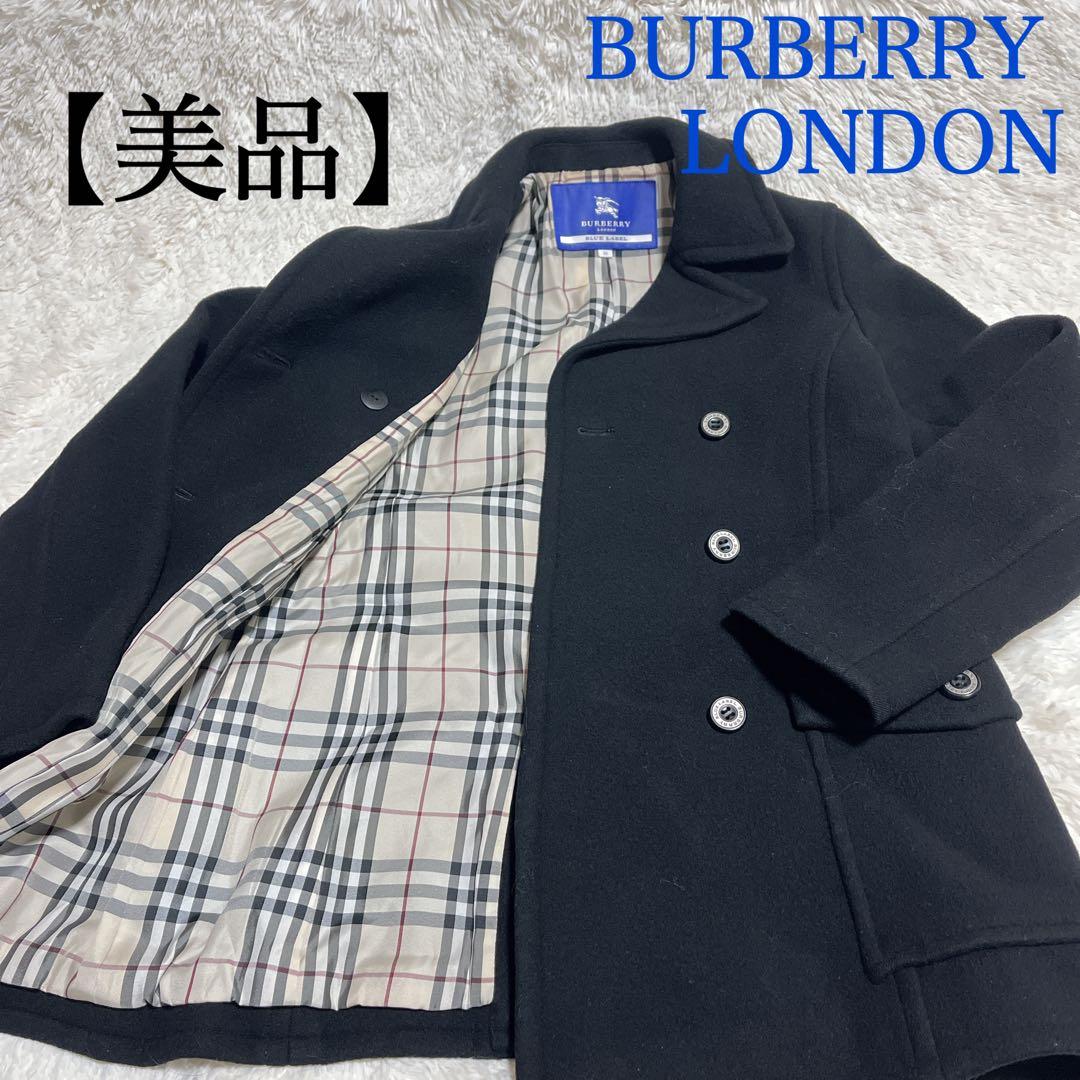 【美品】BURBERRY LONDON ブルーレーベル Pコート ブラック