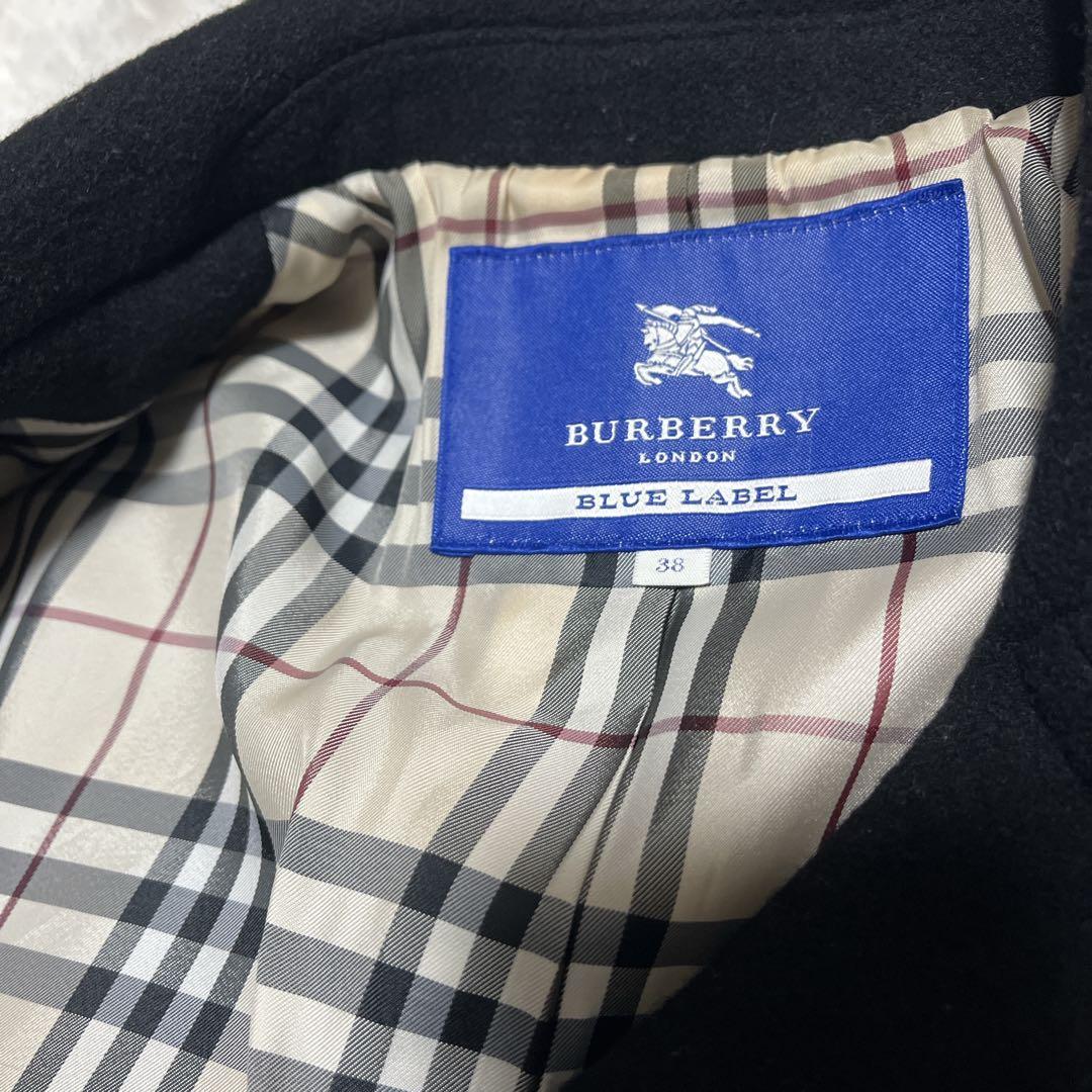 【美品】BURBERRY LONDON ブルーレーベル Pコート ブラック