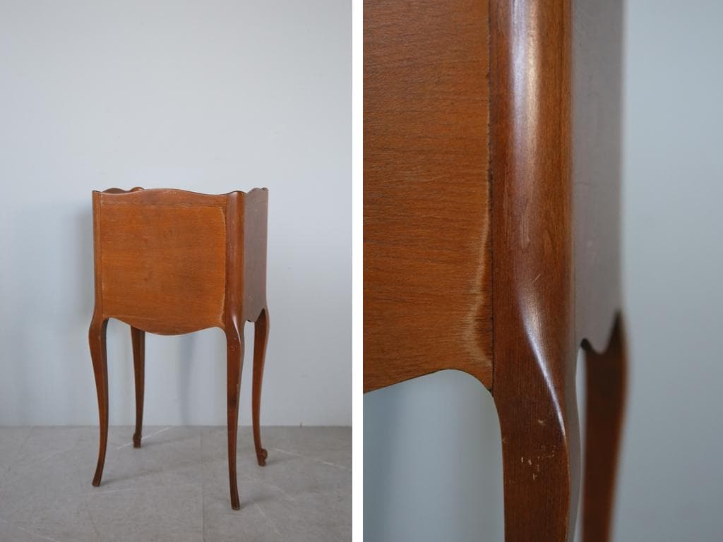 フランスアンティーク猫脚ベッドサイドキャビネット/ナイトテーブル机(91-236