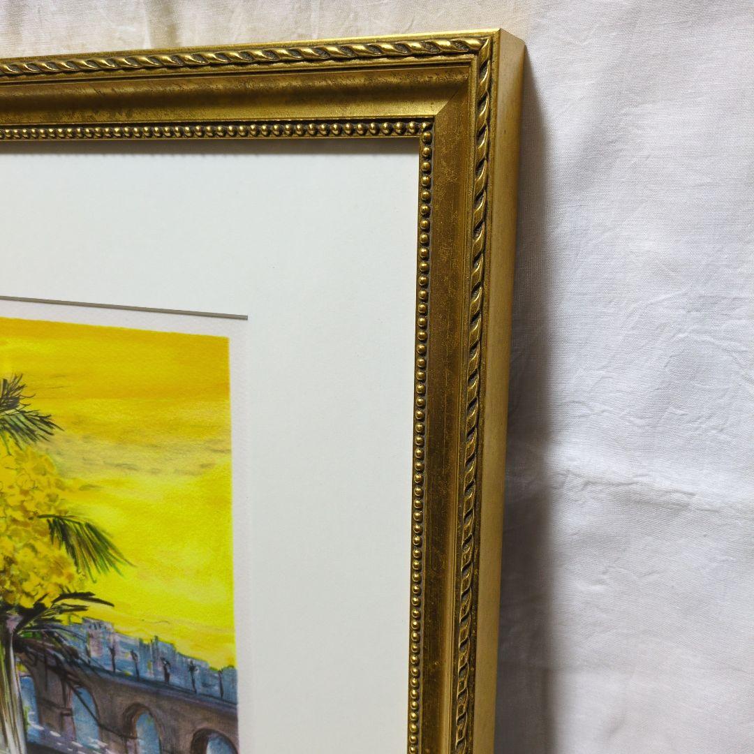 ミシェルアンリ　黄色のブーケ　リトグラフ　石版画　保証書付