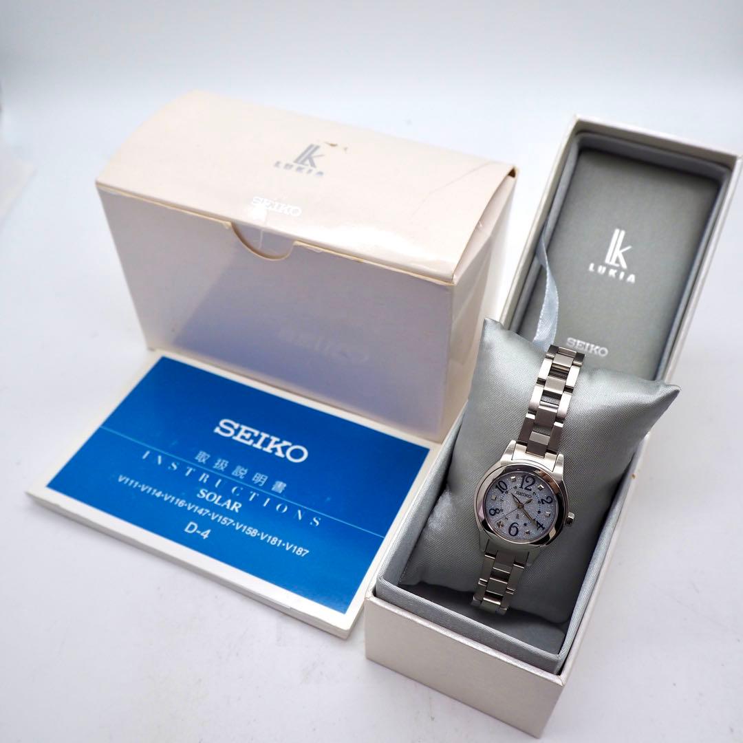 140 稼動【美品】SEIKO 時計　ルキア ソーラー レディース 箱付き　lk