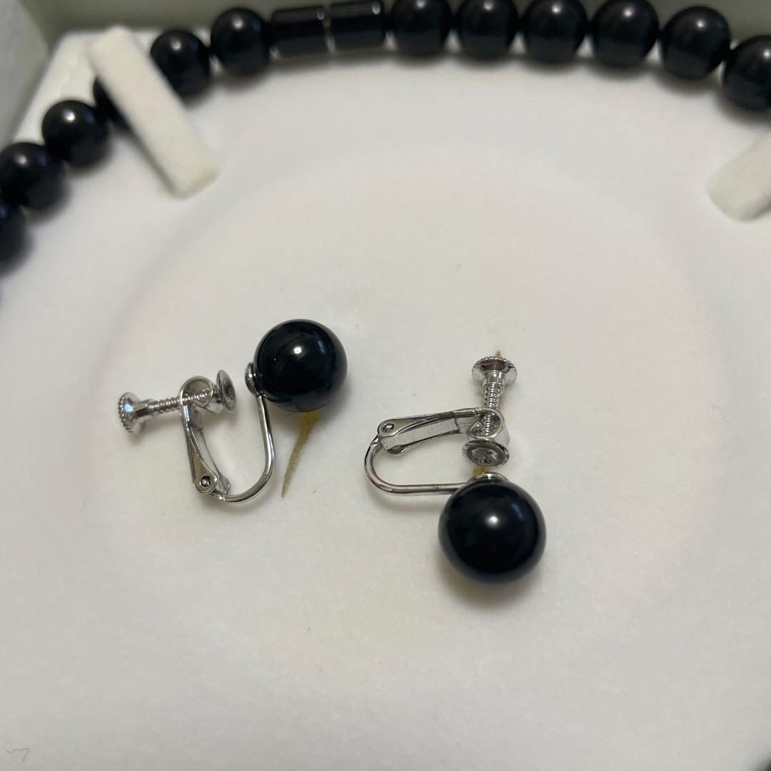 天然ジェット　ネックレス、イヤリングセット　鑑別書