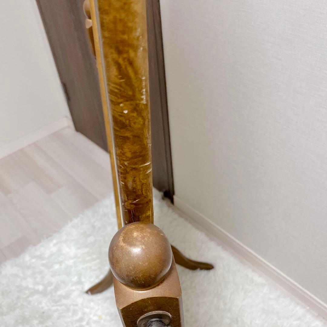 【昭和レトロ】 アンティーク調 オーバル型 スタンドミラー 姿見 全身 送料無料