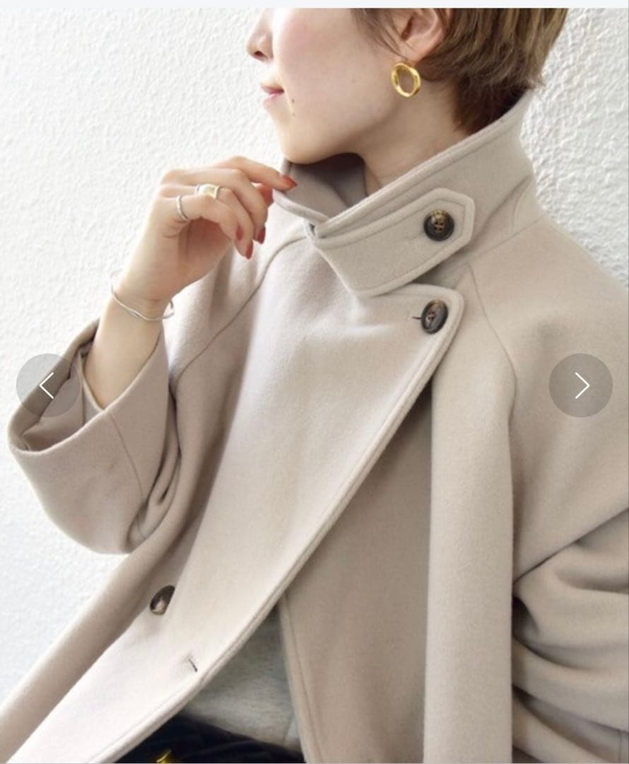 ★美品★SHIPS any★PONTETORTO★スタンド&ダブルカラーコート★