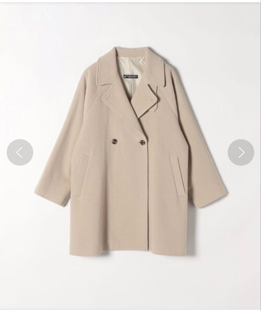 ★美品★SHIPS any★PONTETORTO★スタンド&ダブルカラーコート★