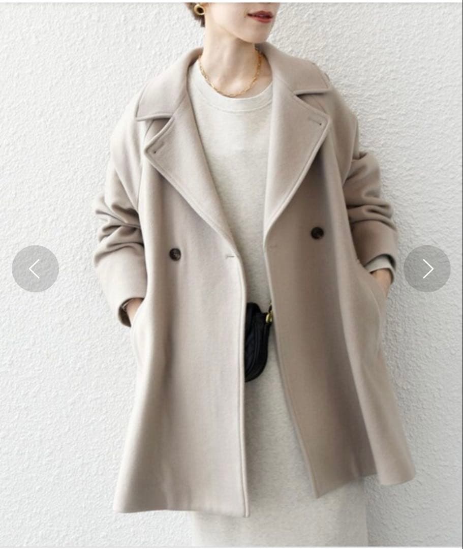 ★美品★SHIPS any★PONTETORTO★スタンド&ダブルカラーコート★