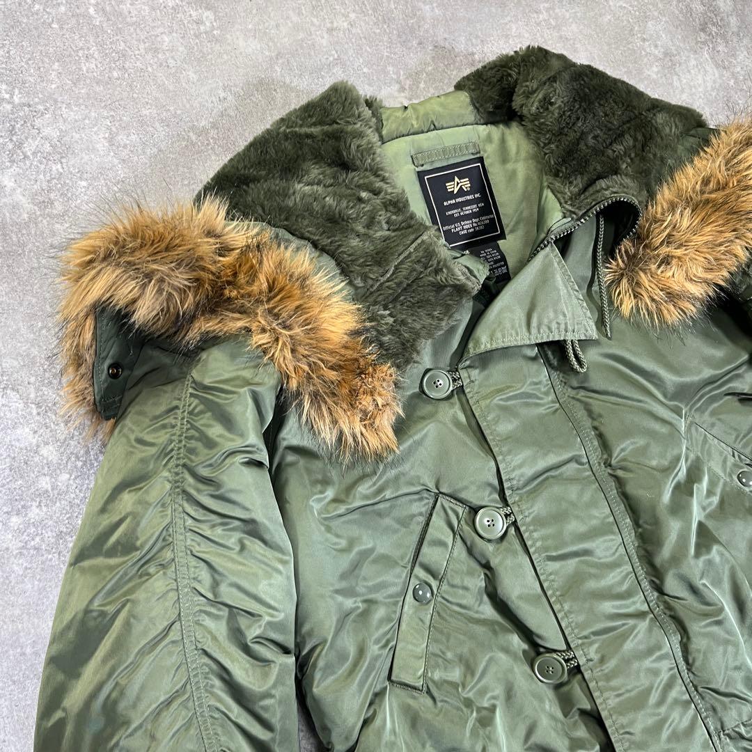 美品　アルファインダストリーズ　N-2B フライトジャケット　XL 短丈　カーキ