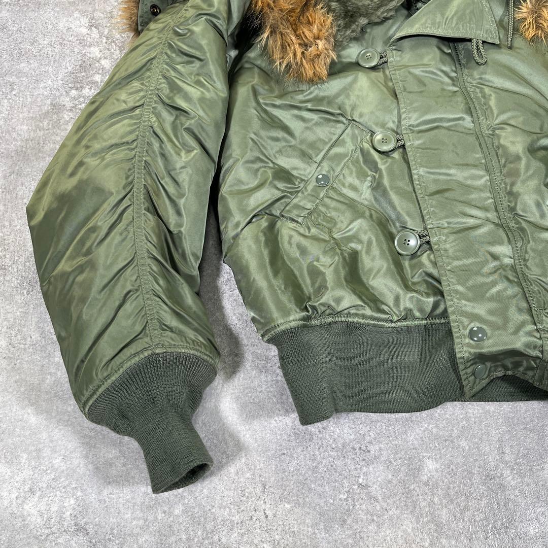 美品　アルファインダストリーズ　N-2B フライトジャケット　XL 短丈　カーキ