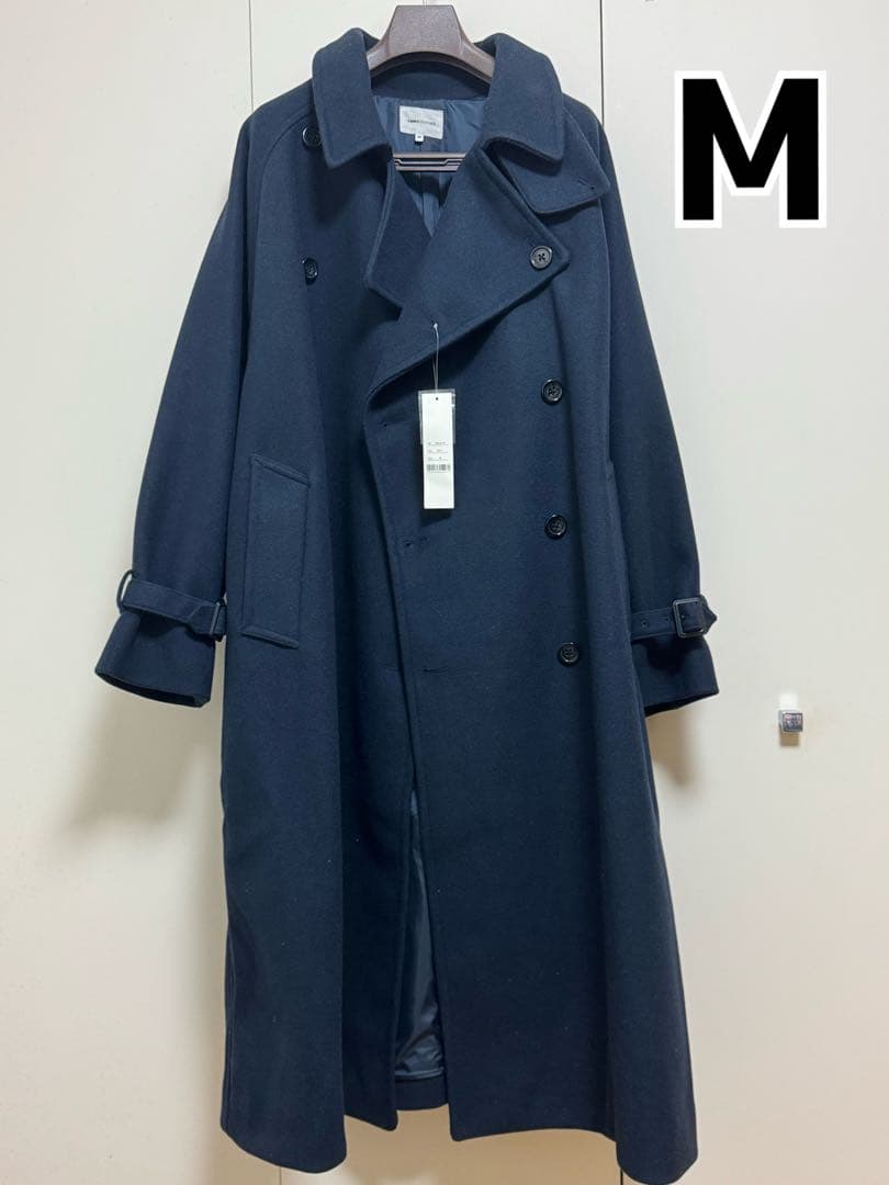 【未使用タグ付】2WAYオーバーサイズメルトンダブルヨークラグラントレンチコート