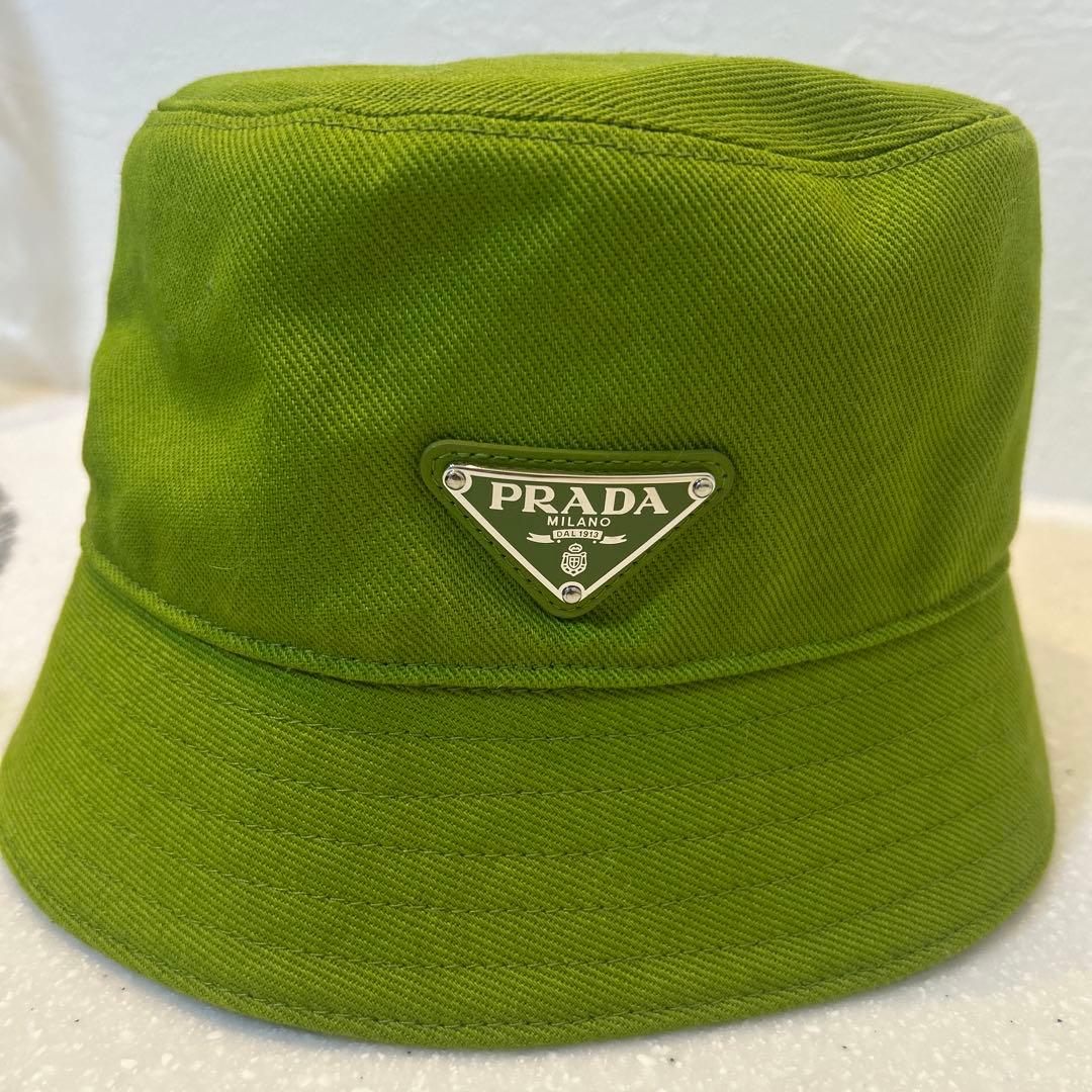 PRADA グリーン バケットハット Mサイズ 箱付き