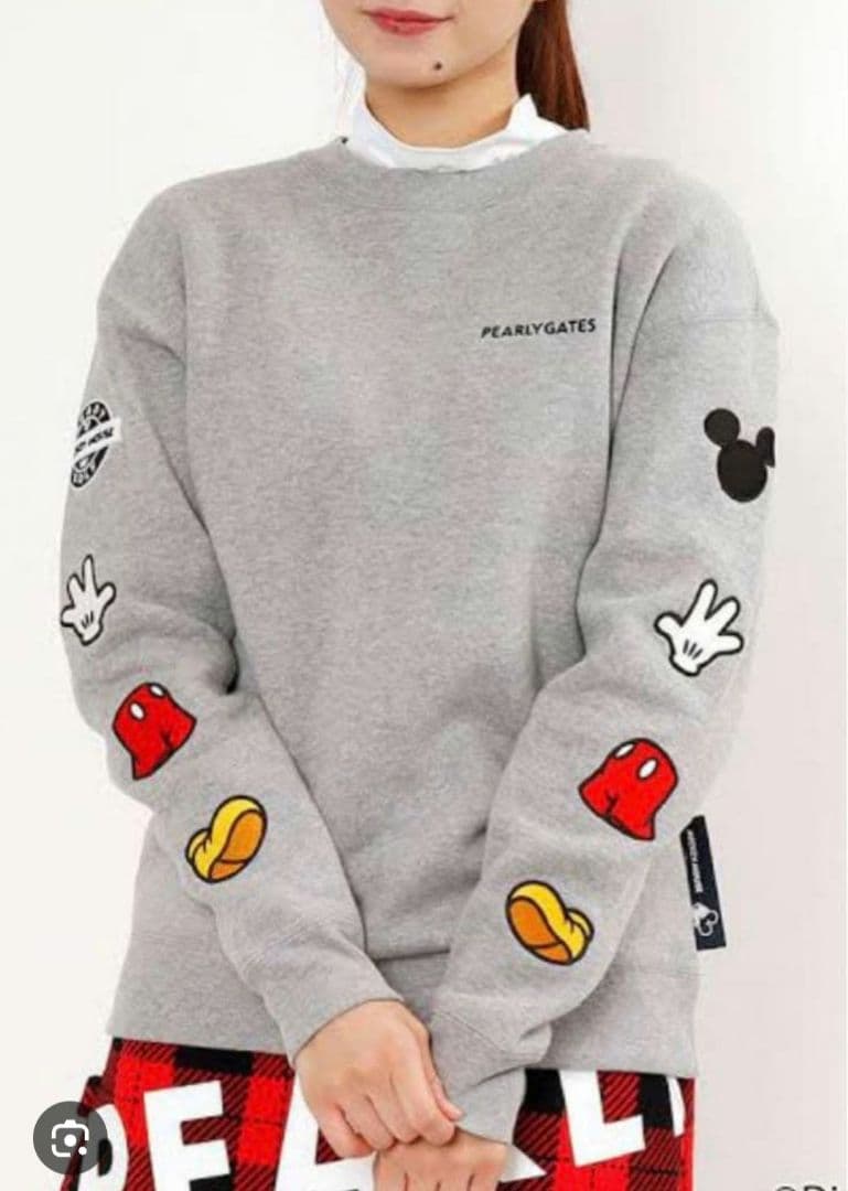 PEARLY GATES ❣️ミッキー 柄 裏起毛トレーナー レディース