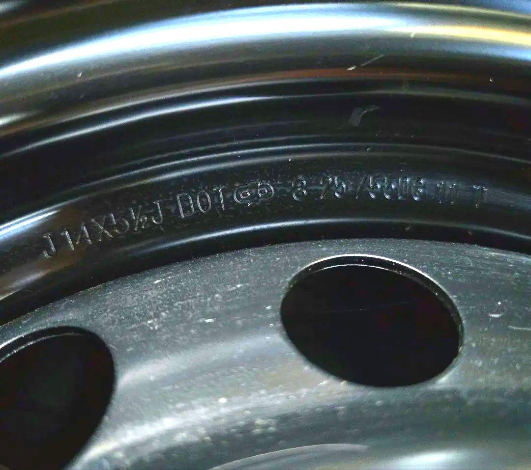 スチールホイール 14×5.5J PCD100 4穴 黒鉄チン プロボックス他