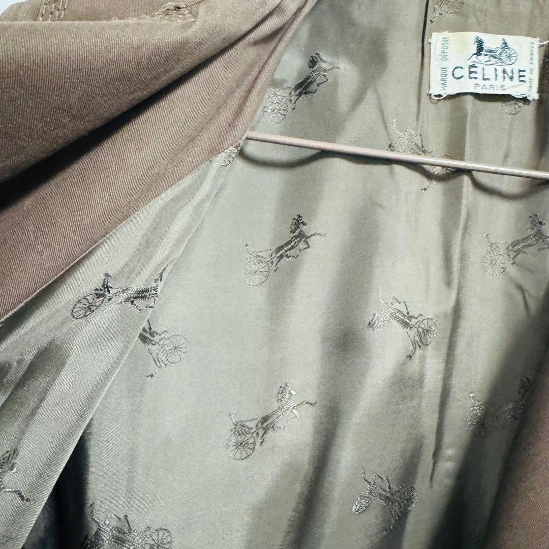 【CELINE】セリーヌ美品 ヴィンテージ ブラウン トレンチコート 70's
