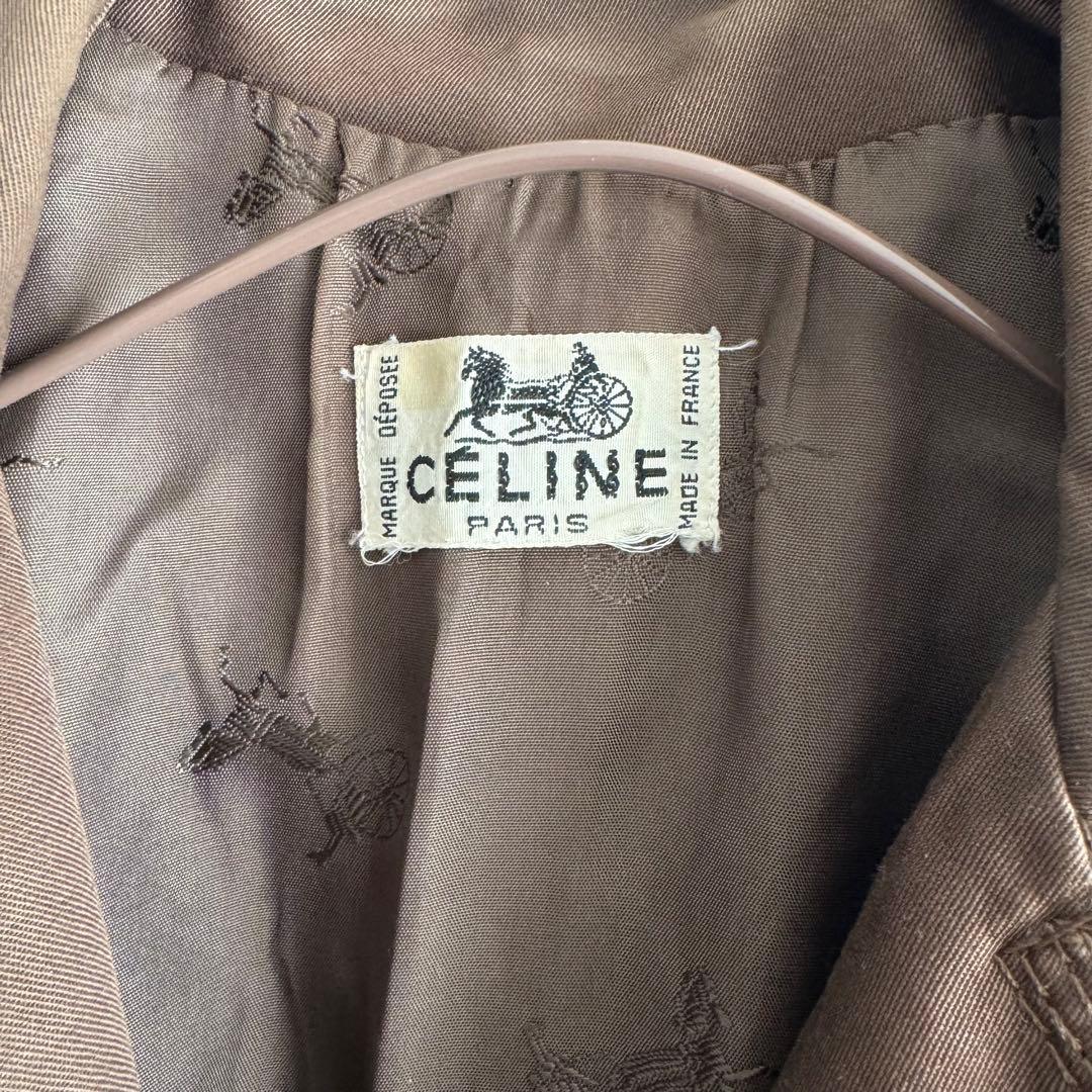 【CELINE】セリーヌ美品 ヴィンテージ ブラウン トレンチコート 70's