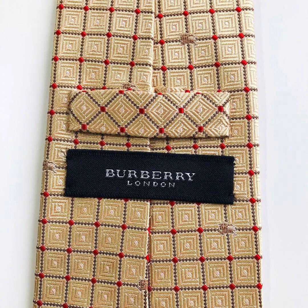 バーバリーロンドン ネクタイ チェック柄 イエロー