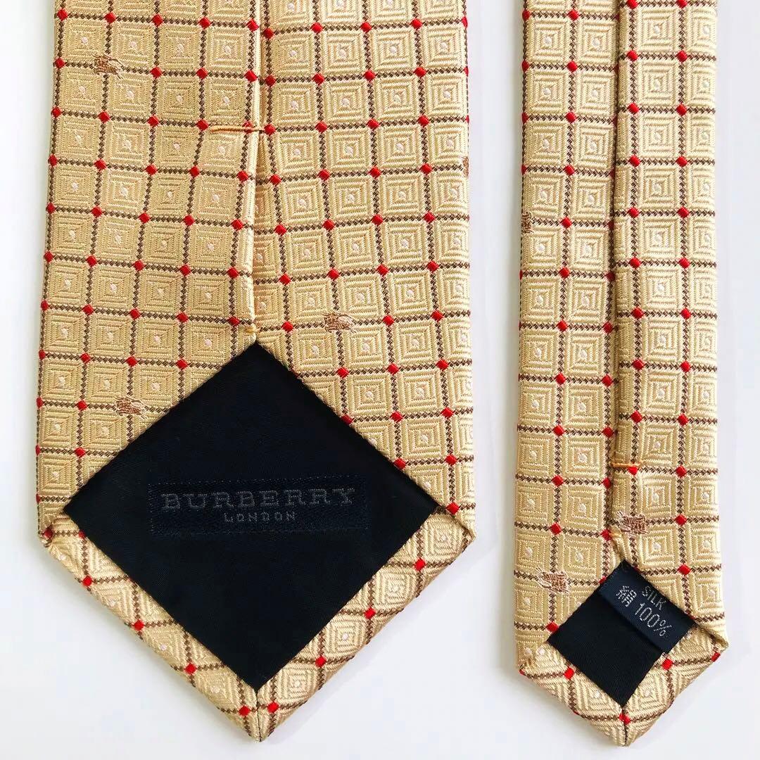 バーバリーロンドン ネクタイ チェック柄 イエロー