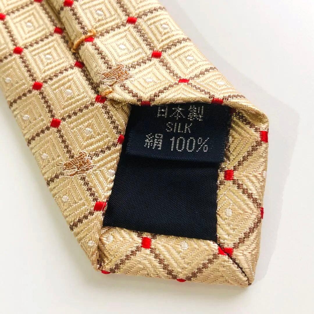 バーバリーロンドン ネクタイ チェック柄 イエロー