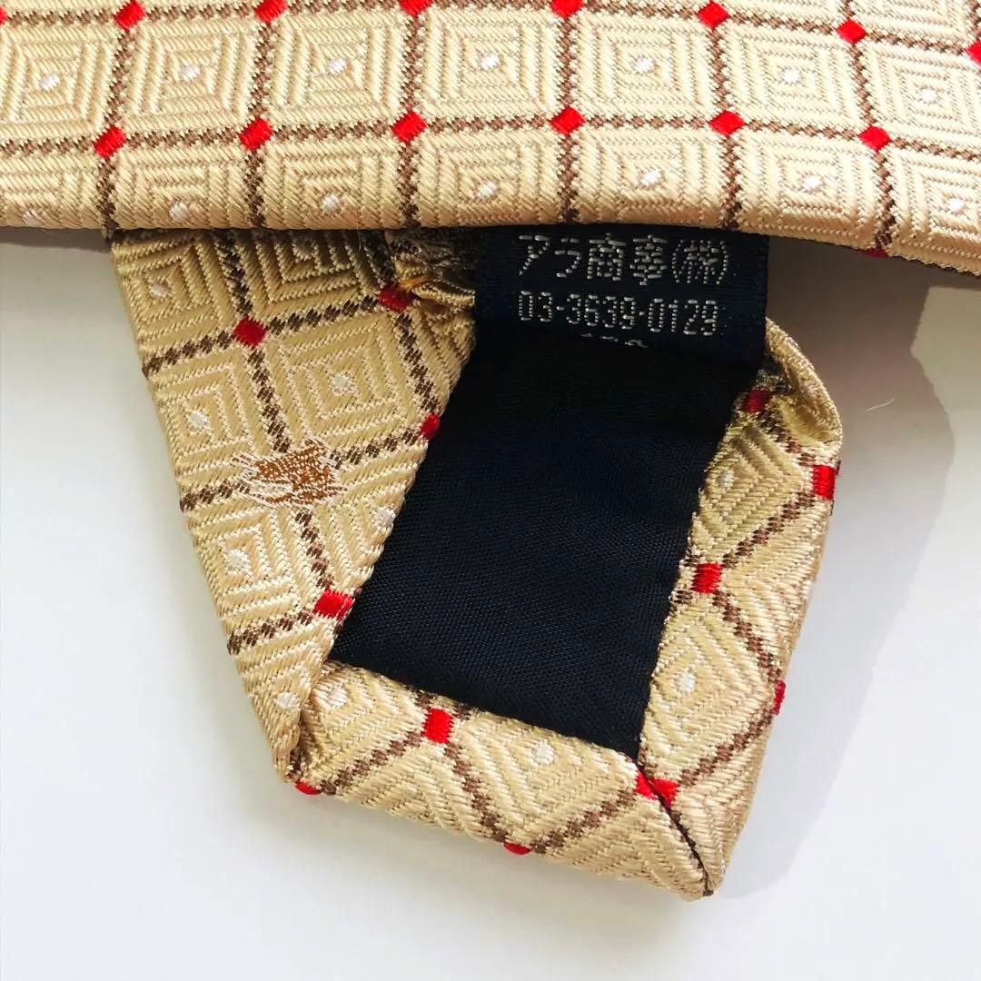 バーバリーロンドン ネクタイ チェック柄 イエロー