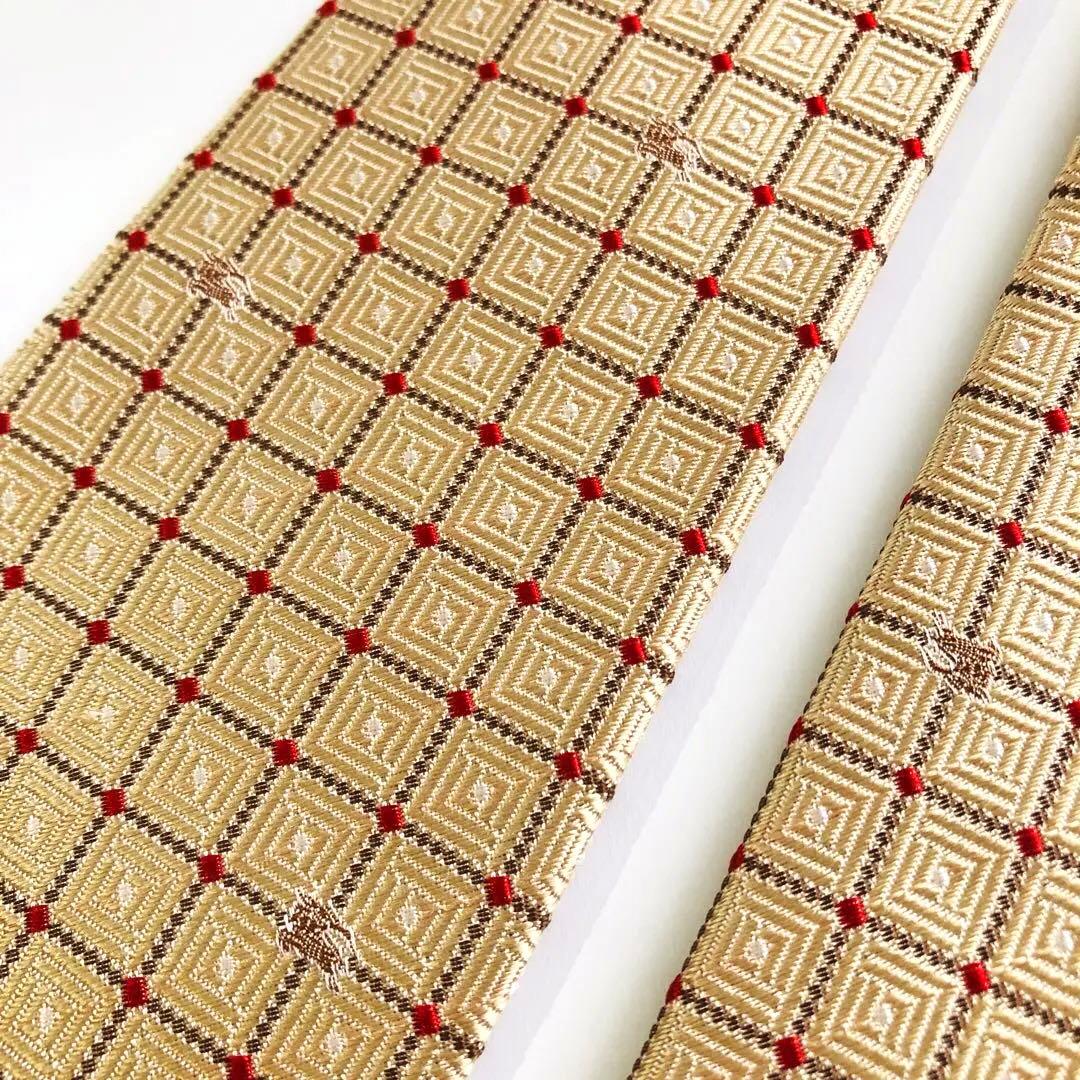 バーバリーロンドン ネクタイ チェック柄 イエロー