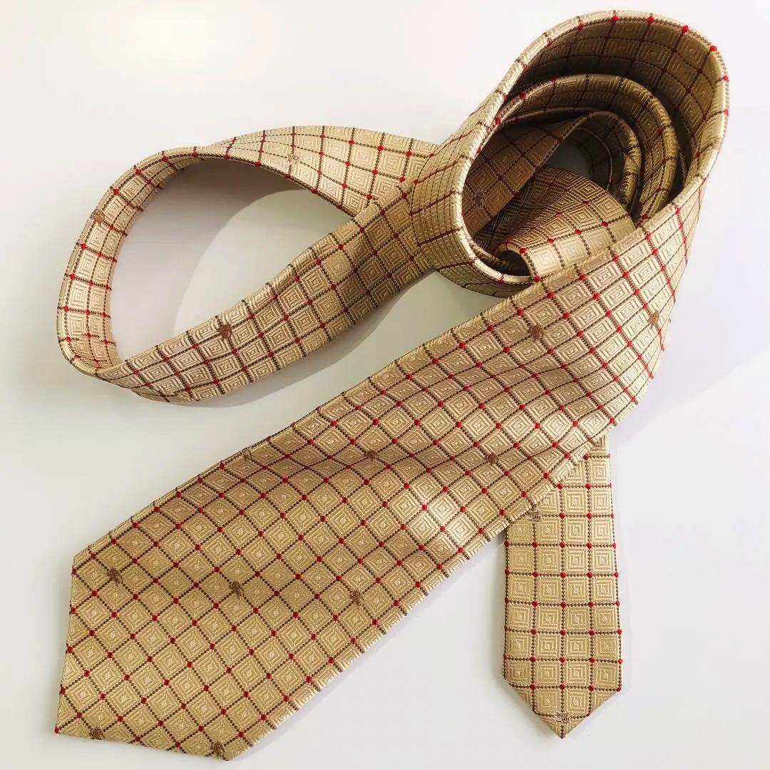 バーバリーロンドン ネクタイ チェック柄 イエロー