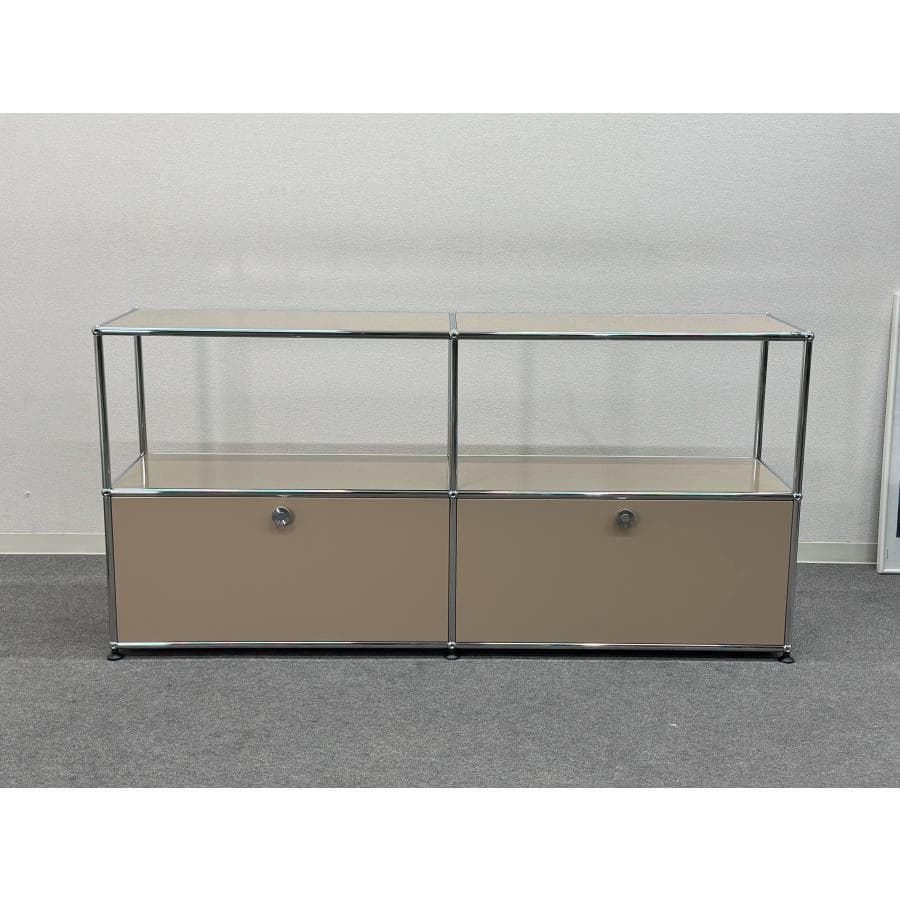 再入荷！正規品！ほぼ未使用■USMハラー■キャビネットシェルフ2列2段　ベージュ