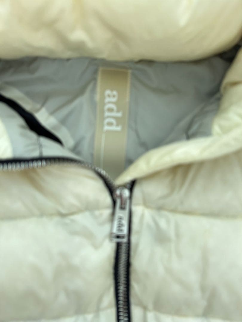 add イタリアアイボリー ファー付きダウンベスト良品