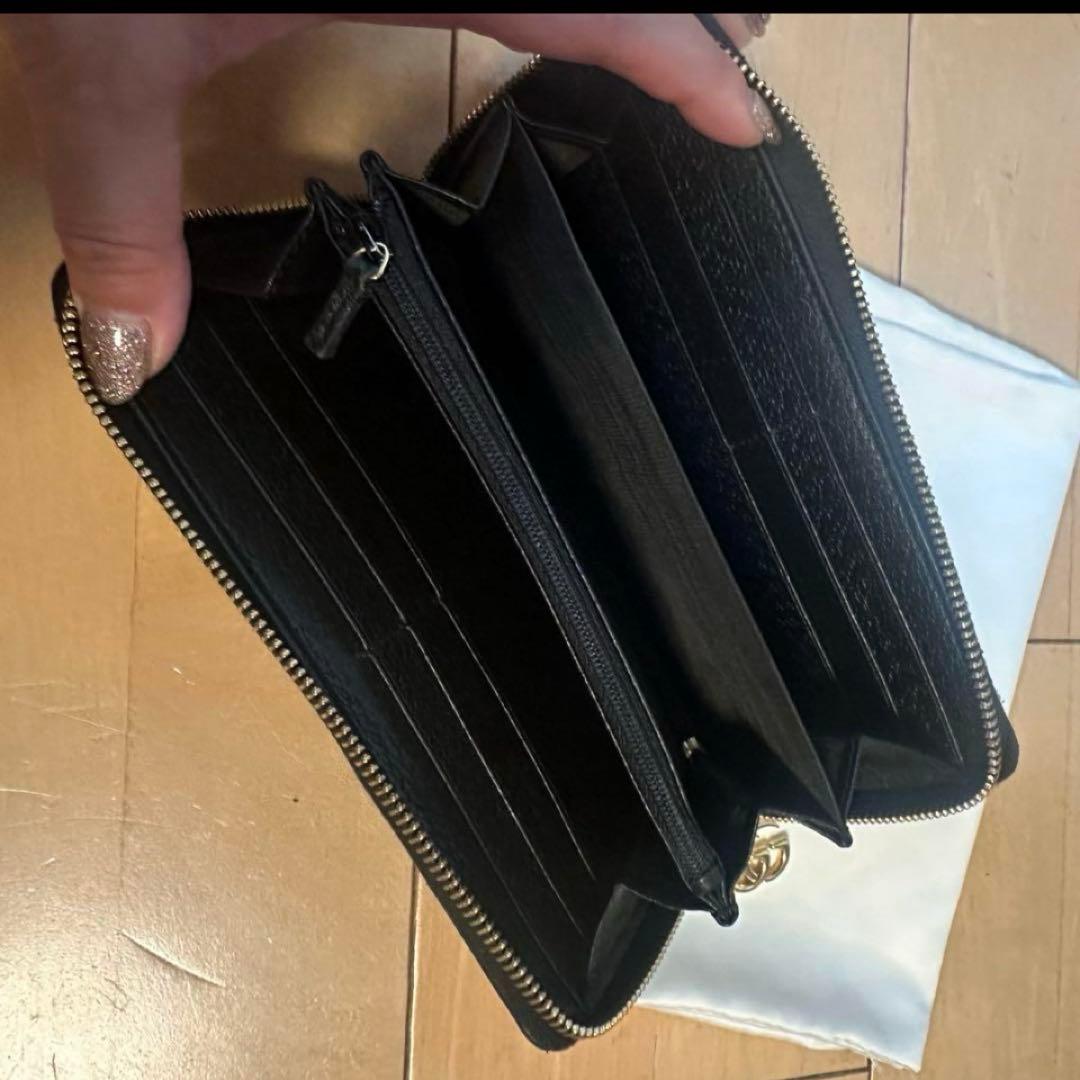 【極美品】【GUCCI】グッチ　オフィディア　ラウンドジップ　長財布　ブラック