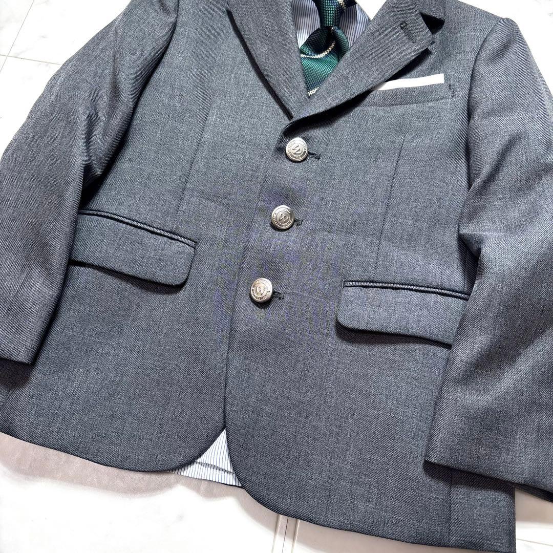 極美品✨ビームスデザイン キッズフォーマル 4点セット グレー×チェック 110