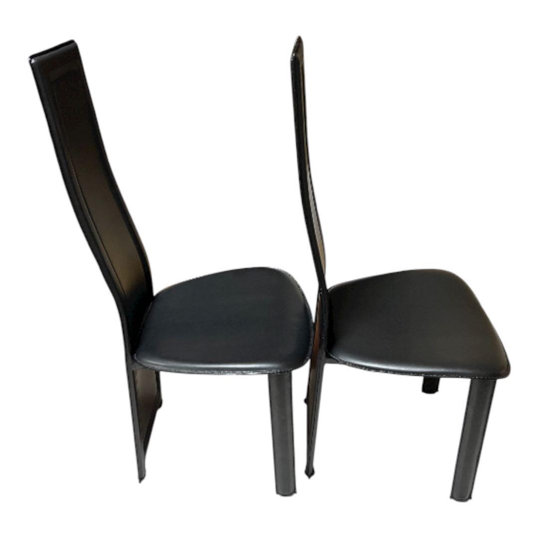 椅子 8391 ダイニングチェア　ハイバックチェア 2脚セット　大塚家具　本革